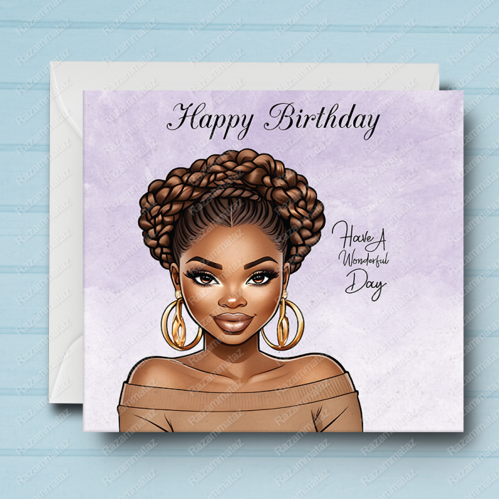 Black Woman Birthday Card N2